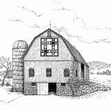 Coloring Barns Quilts Sketch Appalachian sketch template