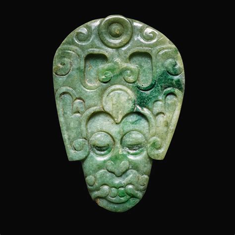 maya jade head pendant of a deity late classic circa ad 550 950