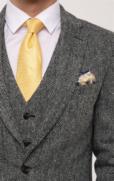 scottish harris tweed mens grey suit jacket regular fit