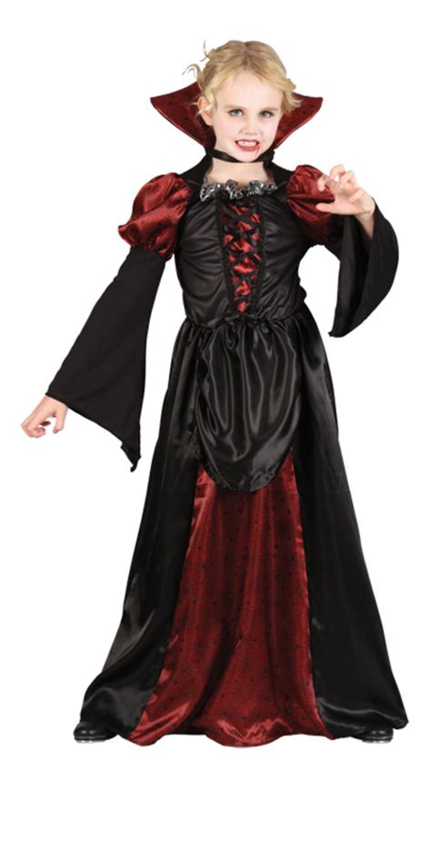 Girls Scary Vampiress Halloween Horror Fancy Dress Party Outfit