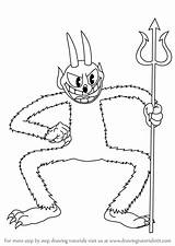 Cuphead Drawingtutorials101 Satan Mugman sketch template