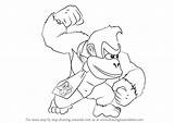 Kong Donkey Smash Bros Super Draw Drawing Step Beautiful sketch template