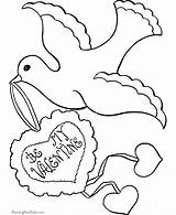 Coloring Valentines Valentine Pages Printable Dove Happy Hearts Sheets Cute Kids Color Sheet Heart Printing Print Birds Cards Help Raisingourkids sketch template