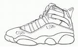 Coloring Jordan Pages Air Shoes Drawing Retro Jordans Popular sketch template