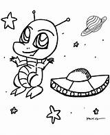 Coloring Alien Pages Cute Clipart Library Space Kids Cartoon sketch template