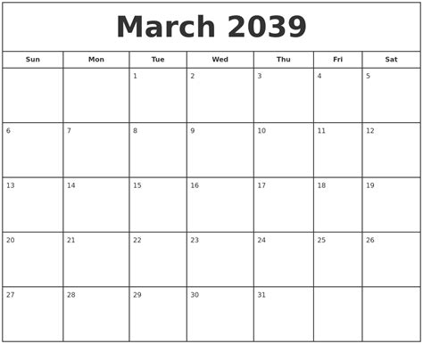 march  print  calendar