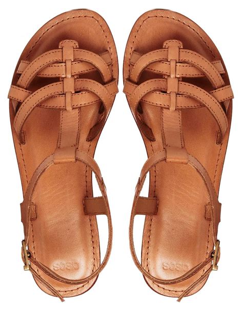 asos flightplan leather flat sandals  tan brown lyst