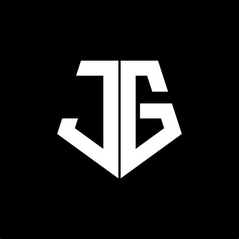 jg logo monogram  pentagon shape style design template  vector art  vecteezy