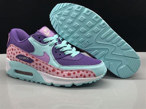 Women S Nike Air Max 90 Purple Blue Girls Running Shoes