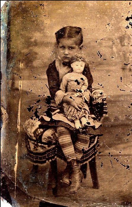 Girl With Doll And Wild Tights Turn Of The Century