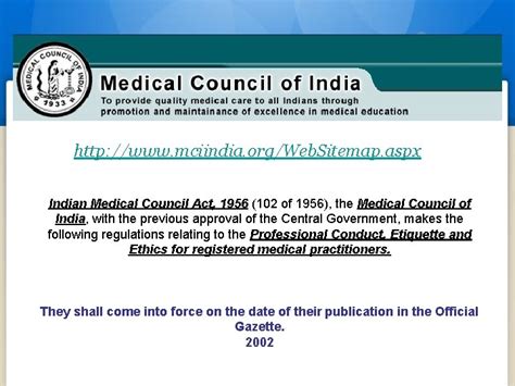 indian medical council professional conduct etiquette and ethics