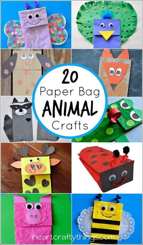 adorable paper bag animal crafts  kids