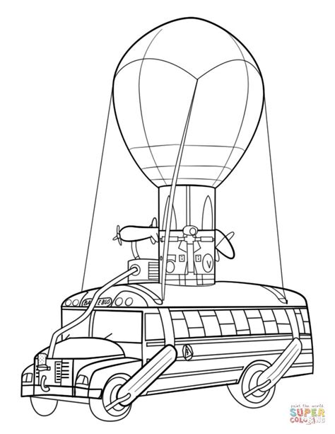 fortnite battle bus super coloring fortnite coloring pages