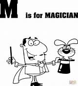 Magician Coloring Pages Getcolorings Letter sketch template