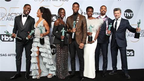 black panther wins big at sag awards and the cast s acceptance speech