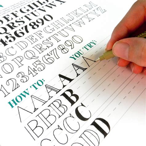 printable hand lettering worksheet set  page set