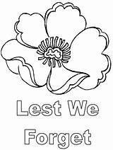 Anzac Remembrance Coloring Poppy Pages Template Colouring Forget Lest Kids Clipart Templates Veterans Sheets Poppies Printable Craft Activities Drawings Printables sketch template
