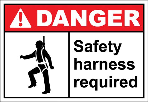 danger sign safety harness required fall protection safetykore