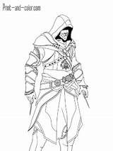 Assassin Ezio Auditore Assasins Brotherhood Draw Bocetos Kombat Páginas Mortal sketch template