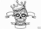 Coloring Skull Pages Adult Adults Crown sketch template