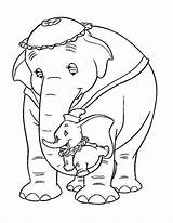 Elephant Coloring Pages Baby Color Mom Printable Mother Dumbo Para Colorear Dibujos Kids Coloriage Disney Desenhos Sheet Imprimir Colorir Jungle sketch template