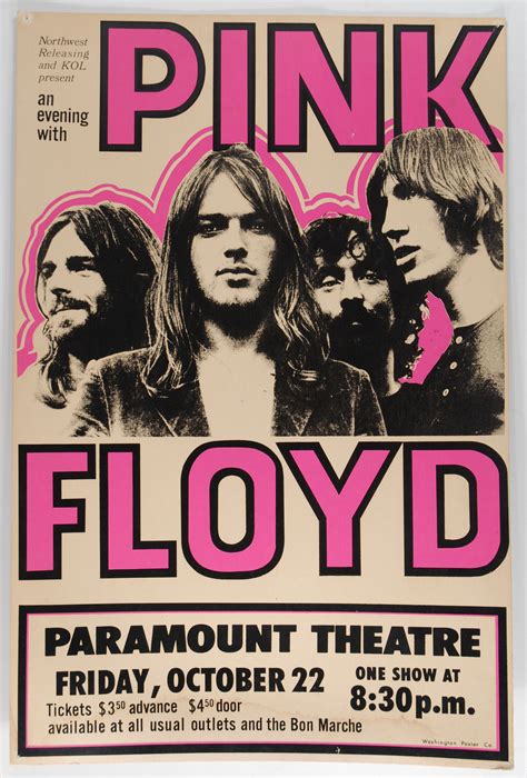 pink floyd  paramount theatre pink floyd concert poster  concert posters vintage