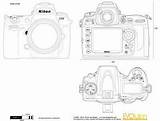 Nikon Drawing Blueprints Vector Camera Blueprint D700 Cameras Drawings sketch template