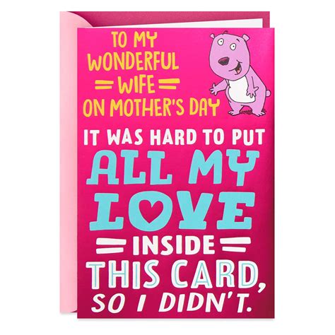 love funny mothers day card  wife greeting cards hallmark