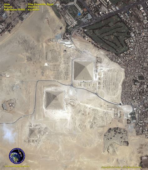 Geoeye 1 Satellite Image Of The Giza Pyramids Satellite