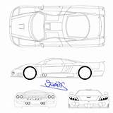Saleen S7 Blueprints 2000 Coupe sketch template