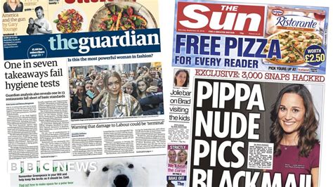 newspaper headlines takeaway cleanliness and pippa hacked bbc news