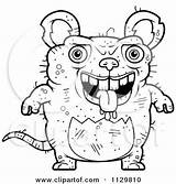 Ugly Rat Clipart Drooling Outlined Coloring Cartoon Cory Thoman Vector Collc0121 Royalty sketch template