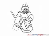 Hockey Goalkeeper Sheet Ice Colouring Coloring Pages Title sketch template