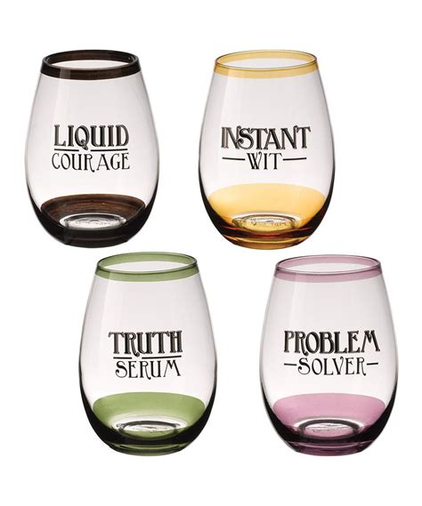 Take A Look At This Witty Stemless Wineglass Set Of Four Today