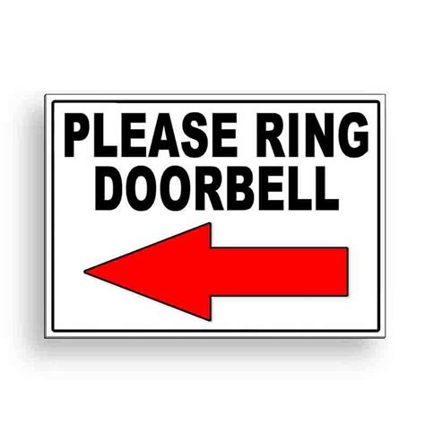 ring doorbell arrow left sign decal delivery ms magnetic