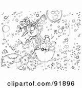 Astronomer Outline Poster Print Peeking Telescope Taking Notes Cartoon Through sketch template