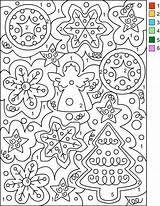 Coloring Christmas Number Color Pages sketch template