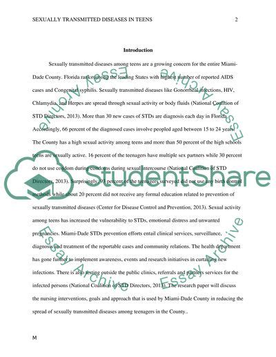 sexually transmitted diseases in teens essay example