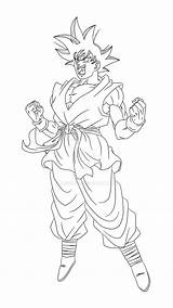 Lineart Coloring Instinct Dragonball sketch template