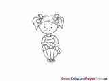 Coloring Little Girl Pages Sheet Title sketch template