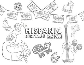 hispanic heritage month coloring page  laura rosen tpt