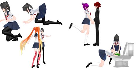 More Yandere Sim Poses Sneaking And Rival Eleminat By