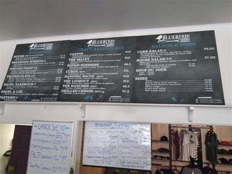 menu  bluebird cafe cafe glenwood springs