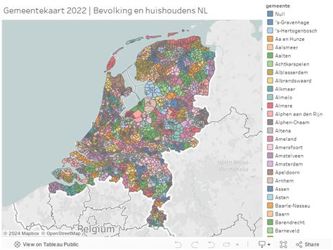 gemeentekaart bevolking en huishoudens nederland