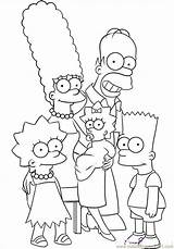 Coloring Simpsons Pages Simpson Colouring Print Family Popular sketch template