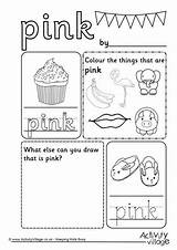 Worksheets Pink Color Worksheet Colour Preschool Kindergarten Coloring Colors Learning Printable Activity Activities English Colouring Activityvillage Children Printables Village Shape sketch template