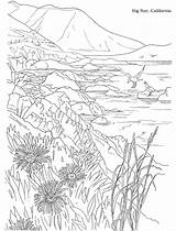 Coloring Pages California Dover Color Publications Adult Book Doverpublications Adults Beautiful Big Sur Beach Landscape Printable Welcome Kolorowanki Coast Template sketch template