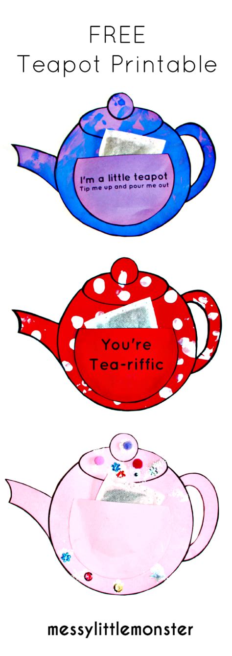 printable teapot card template printable form templates  letter
