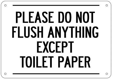 flush   toilet paper sign whitealuminium