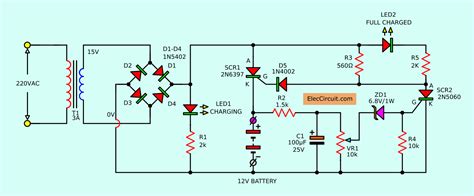 automatic battery charger circuit projects eleccircuitcom